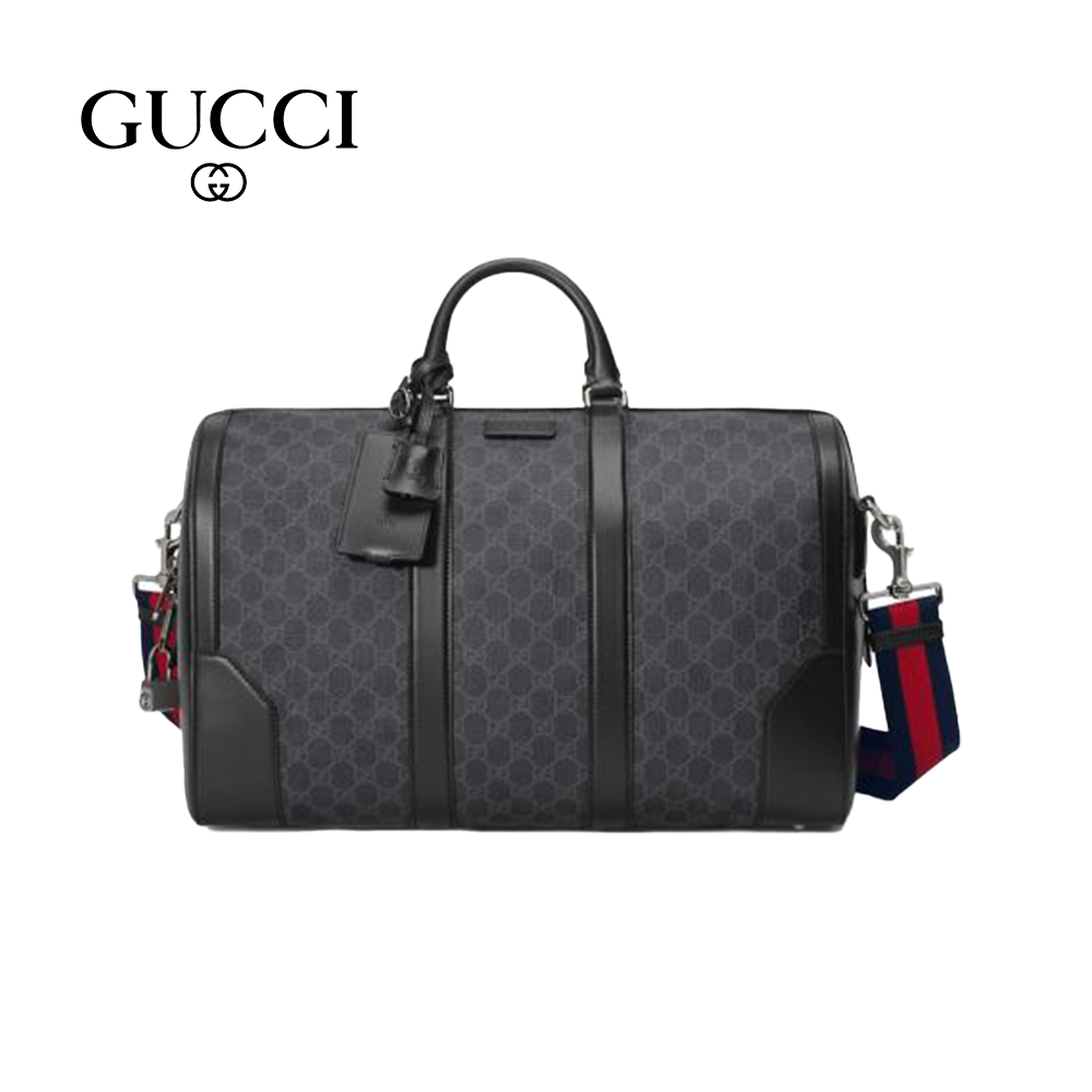 [GUCCI] GG 블랙 소프트 GG 수프림 캐리온 더플백