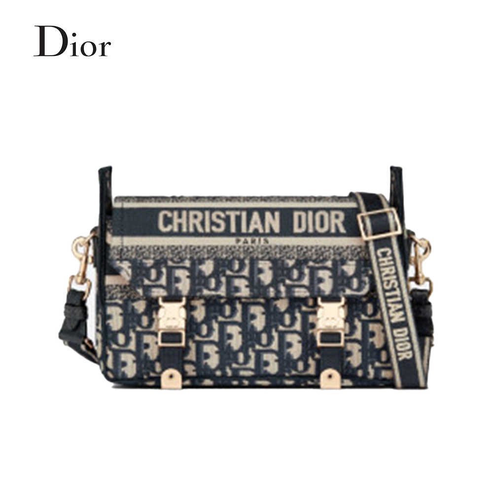 [디올] DIORCAMP 스몰 백 블루 Dior Oblique 자수