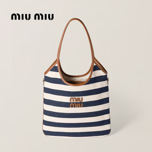 [미우미우] 캔버스 가죽 아이비 백