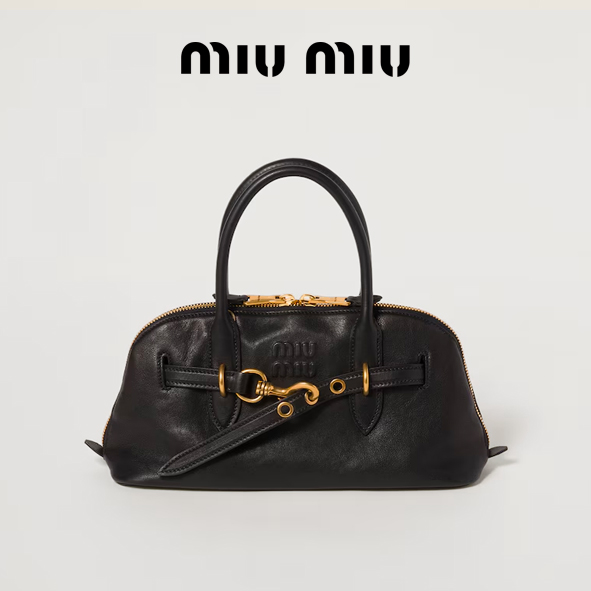 [미우미우] 아방뛰르 나파 가죽 탑 핸들 백
