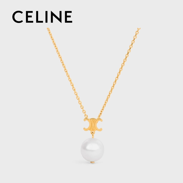 [셀린느] 레 페를르 목걸이 - 레진 펄 & 골드 피니시 브라스